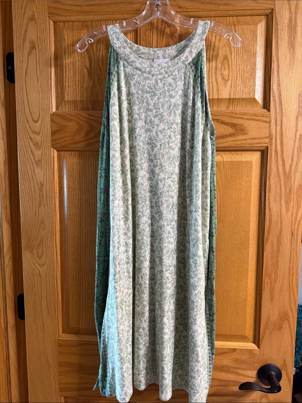 J. Jill Green and White Floral Midi Dress